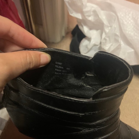 Calvin Klein runway black wedge boot buckles classic goth contemporary designer - Picture 5 of 5